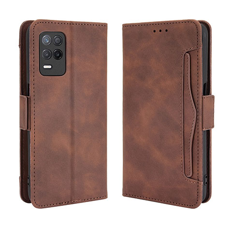 Custodia Portafoglio In Pelle Cover con Supporto BY3 per Realme 8s 5G Marrone