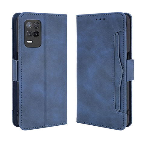 Custodia Portafoglio In Pelle Cover con Supporto BY3 per Realme 9 5G India Blu