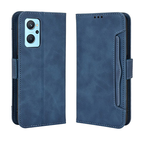 Custodia Portafoglio In Pelle Cover con Supporto BY3 per Realme 9i 4G Blu