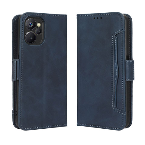 Custodia Portafoglio In Pelle Cover con Supporto BY3 per Realme 9i 5G Blu