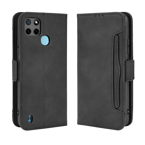 Custodia Portafoglio In Pelle Cover con Supporto BY3 per Realme C25Y India Nero