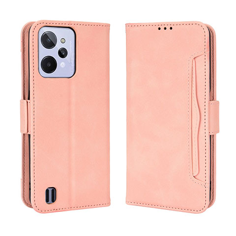 Custodia Portafoglio In Pelle Cover con Supporto BY3 per Realme C31 Rosa