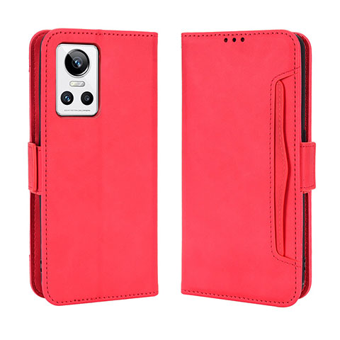 Custodia Portafoglio In Pelle Cover con Supporto BY3 per Realme GT Neo3 5G Rosso