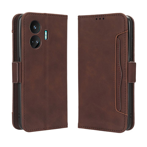 Custodia Portafoglio In Pelle Cover con Supporto BY3 per Realme GT Neo5 SE 5G Marrone