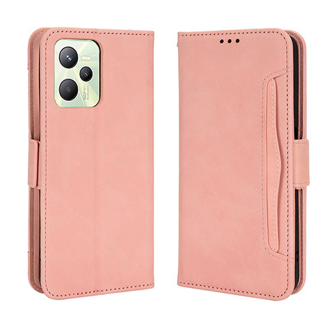 Custodia Portafoglio In Pelle Cover con Supporto BY3 per Realme Narzo 50A Prime Rosa