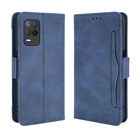 Custodia Portafoglio In Pelle Cover con Supporto BY3 per Realme Q3 5G Blu