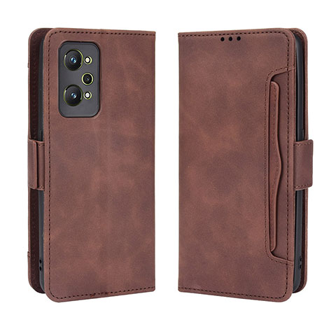 Custodia Portafoglio In Pelle Cover con Supporto BY3 per Realme Q5 Pro 5G Marrone