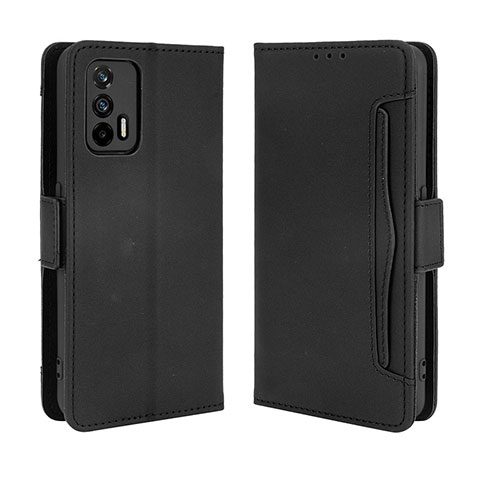 Custodia Portafoglio In Pelle Cover con Supporto BY3 per Realme X7 Max 5G Nero