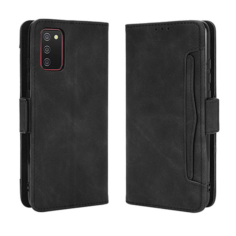 Custodia Portafoglio In Pelle Cover con Supporto BY3 per Samsung Galaxy A02s Nero