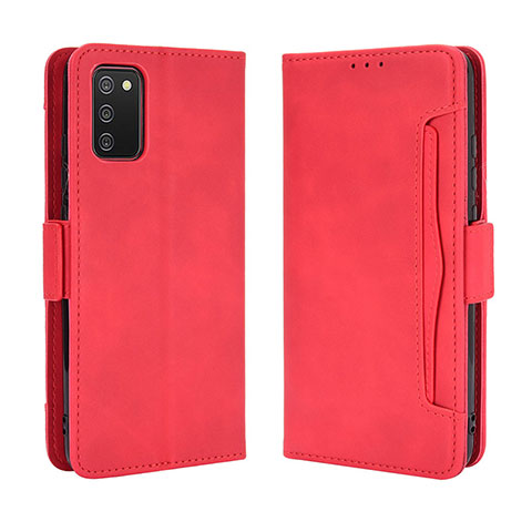 Custodia Portafoglio In Pelle Cover con Supporto BY3 per Samsung Galaxy A02s Rosso