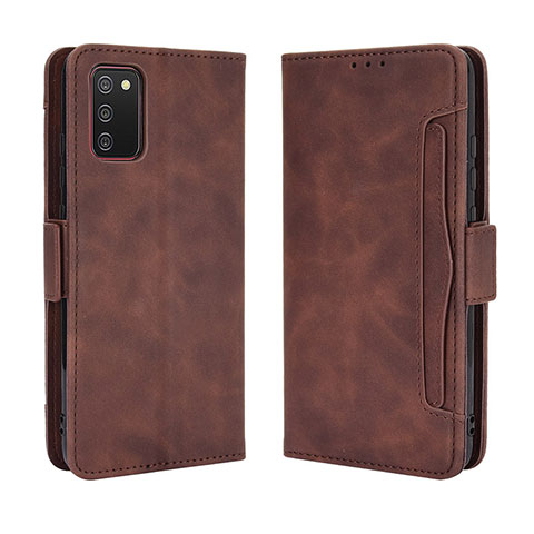 Custodia Portafoglio In Pelle Cover con Supporto BY3 per Samsung Galaxy A03s Marrone