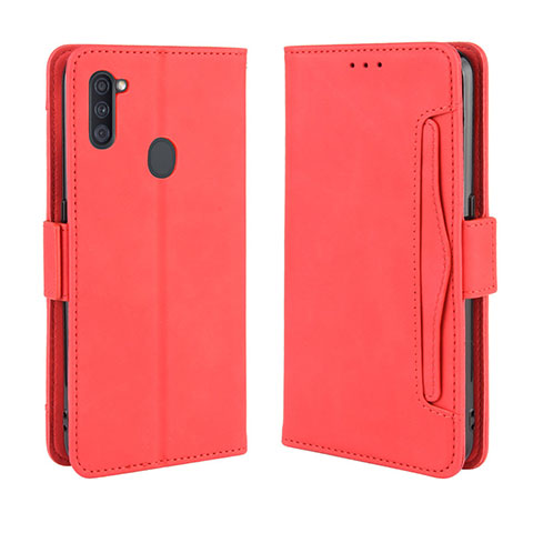 Custodia Portafoglio In Pelle Cover con Supporto BY3 per Samsung Galaxy A11 Rosso