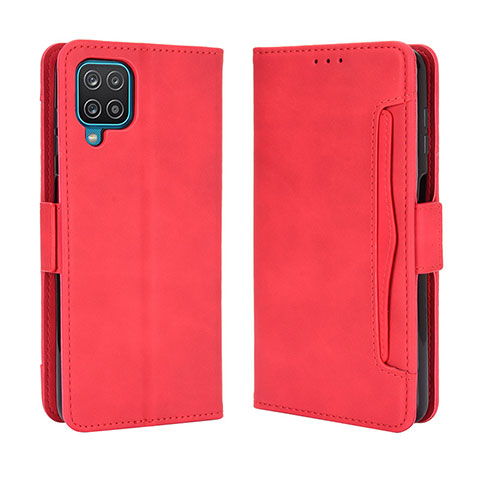 Custodia Portafoglio In Pelle Cover con Supporto BY3 per Samsung Galaxy A12 5G Rosso