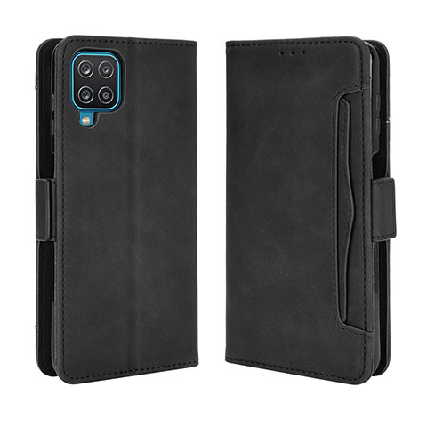 Custodia Portafoglio In Pelle Cover con Supporto BY3 per Samsung Galaxy A12 Nacho Nero