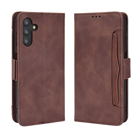 Custodia Portafoglio In Pelle Cover con Supporto BY3 per Samsung Galaxy A13 5G Marrone