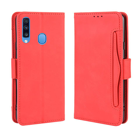 Custodia Portafoglio In Pelle Cover con Supporto BY3 per Samsung Galaxy A20s Rosso