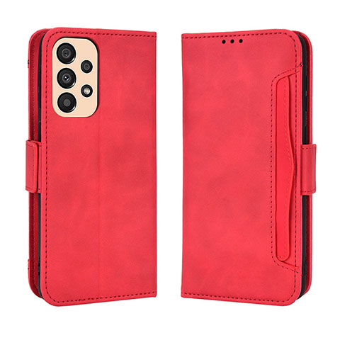 Custodia Portafoglio In Pelle Cover con Supporto BY3 per Samsung Galaxy A23 4G Rosso