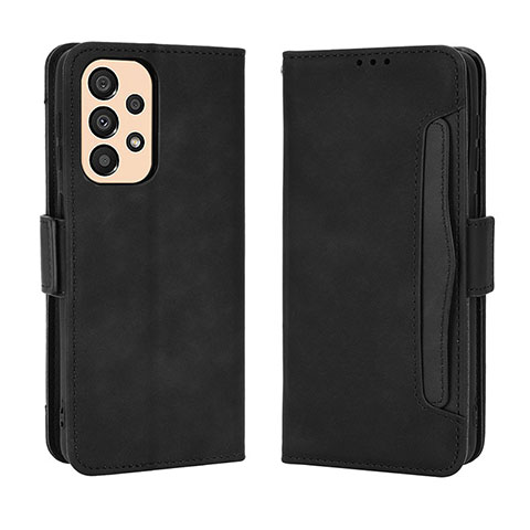 Custodia Portafoglio In Pelle Cover con Supporto BY3 per Samsung Galaxy A23 5G Nero