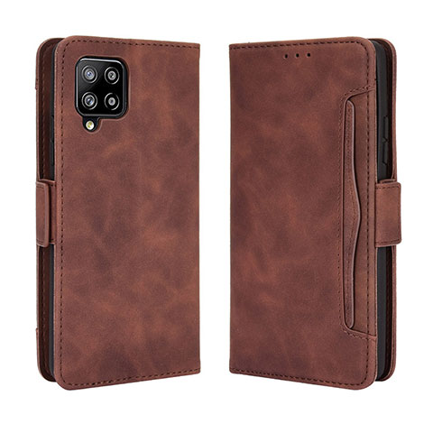 Custodia Portafoglio In Pelle Cover con Supporto BY3 per Samsung Galaxy A42 5G Marrone