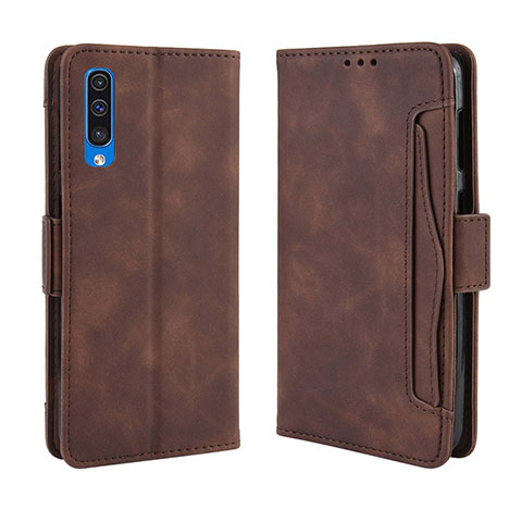 Custodia Portafoglio In Pelle Cover con Supporto BY3 per Samsung Galaxy A50S Marrone