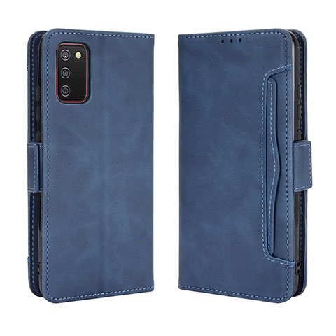 Custodia Portafoglio In Pelle Cover con Supporto BY3 per Samsung Galaxy F02S SM-E025F Blu