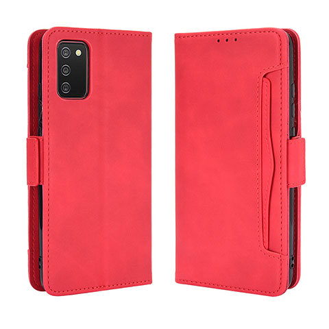 Custodia Portafoglio In Pelle Cover con Supporto BY3 per Samsung Galaxy M02s Rosso