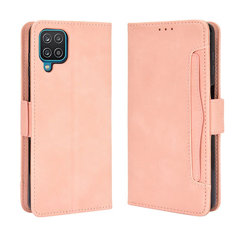 Custodia Portafoglio In Pelle Cover con Supporto BY3 per Samsung Galaxy M12 Rosa