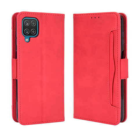 Custodia Portafoglio In Pelle Cover con Supporto BY3 per Samsung Galaxy M12 Rosso