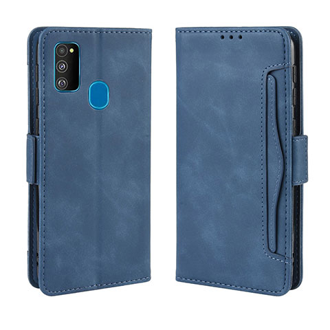 Custodia Portafoglio In Pelle Cover con Supporto BY3 per Samsung Galaxy M30s Blu