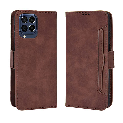 Custodia Portafoglio In Pelle Cover con Supporto BY3 per Samsung Galaxy M53 5G Marrone