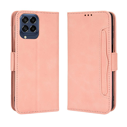 Custodia Portafoglio In Pelle Cover con Supporto BY3 per Samsung Galaxy M53 5G Rosa