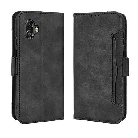 Custodia Portafoglio In Pelle Cover con Supporto BY3 per Samsung Galaxy XCover 6 Pro 5G Nero