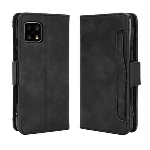 Custodia Portafoglio In Pelle Cover con Supporto BY3 per Sharp Aquos Sense5G Nero