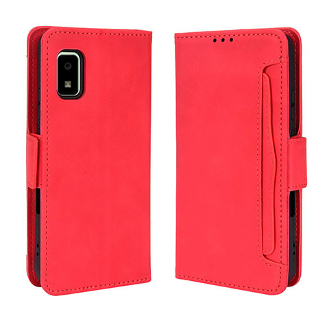 Custodia Portafoglio In Pelle Cover con Supporto BY3 per Sharp Aquos wish2 Rosso