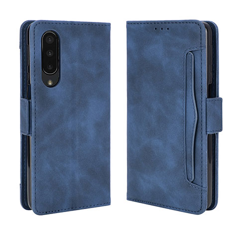 Custodia Portafoglio In Pelle Cover con Supporto BY3 per Sharp Aquos Zero5G basic Blu