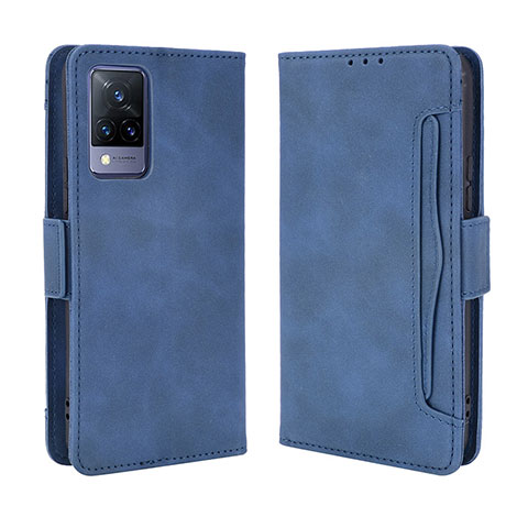 Custodia Portafoglio In Pelle Cover con Supporto BY3 per Vivo V21s 5G Blu