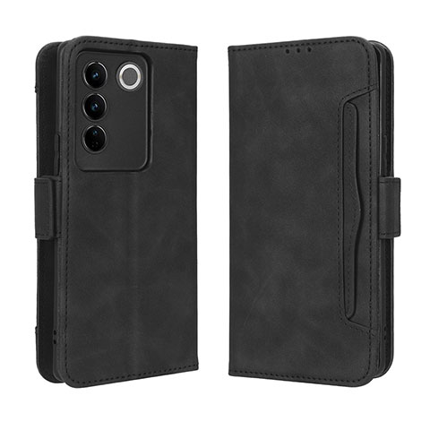 Custodia Portafoglio In Pelle Cover con Supporto BY3 per Vivo V27 Pro 5G Nero