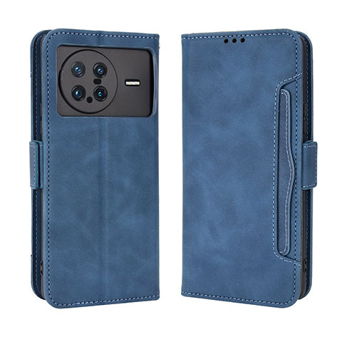 Custodia Portafoglio In Pelle Cover con Supporto BY3 per Vivo X Note Blu