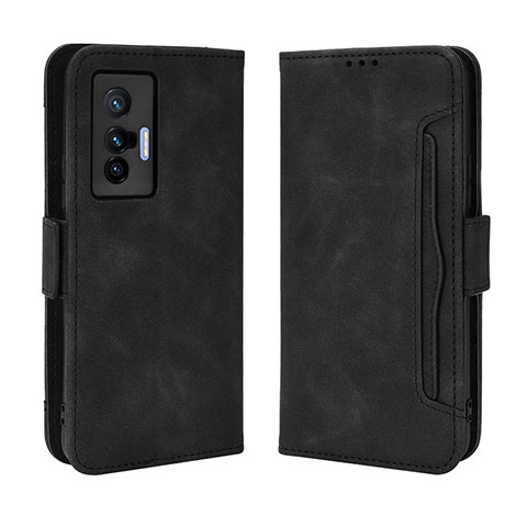 Custodia Portafoglio In Pelle Cover con Supporto BY3 per Vivo X70 5G Nero