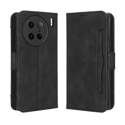 Custodia Portafoglio In Pelle Cover con Supporto BY3 per Vivo X90 Pro 5G Nero