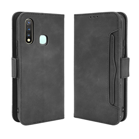 Custodia Portafoglio In Pelle Cover con Supporto BY3 per Vivo Y5s Nero