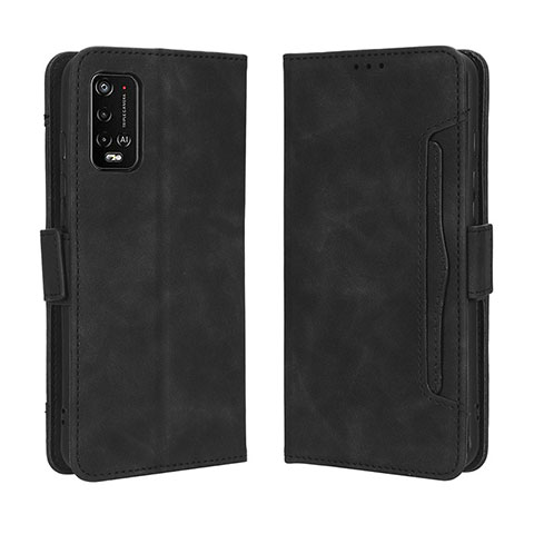 Custodia Portafoglio In Pelle Cover con Supporto BY3 per Wiko Power U10 Nero