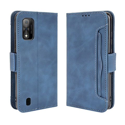 Custodia Portafoglio In Pelle Cover con Supporto BY3 per Wiko Ride 3 Blu