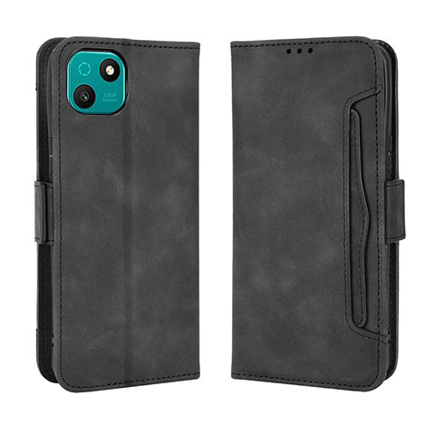 Custodia Portafoglio In Pelle Cover con Supporto BY3 per Wiko T10 Nero