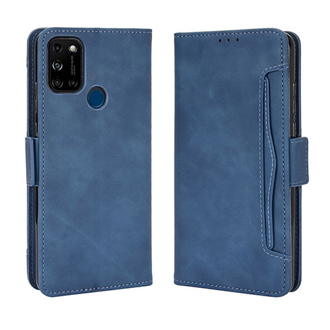 Custodia Portafoglio In Pelle Cover con Supporto BY3 per Wiko View5 Blu