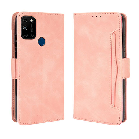 Custodia Portafoglio In Pelle Cover con Supporto BY3 per Wiko View5 Rosa