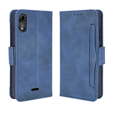 Custodia Portafoglio In Pelle Cover con Supporto BY3 per Wiko Y51 Blu