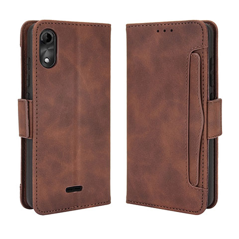 Custodia Portafoglio In Pelle Cover con Supporto BY3 per Wiko Y51 Marrone