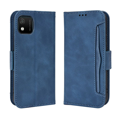 Custodia Portafoglio In Pelle Cover con Supporto BY3 per Wiko Y52 Blu