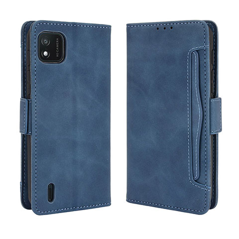 Custodia Portafoglio In Pelle Cover con Supporto BY3 per Wiko Y62 Blu